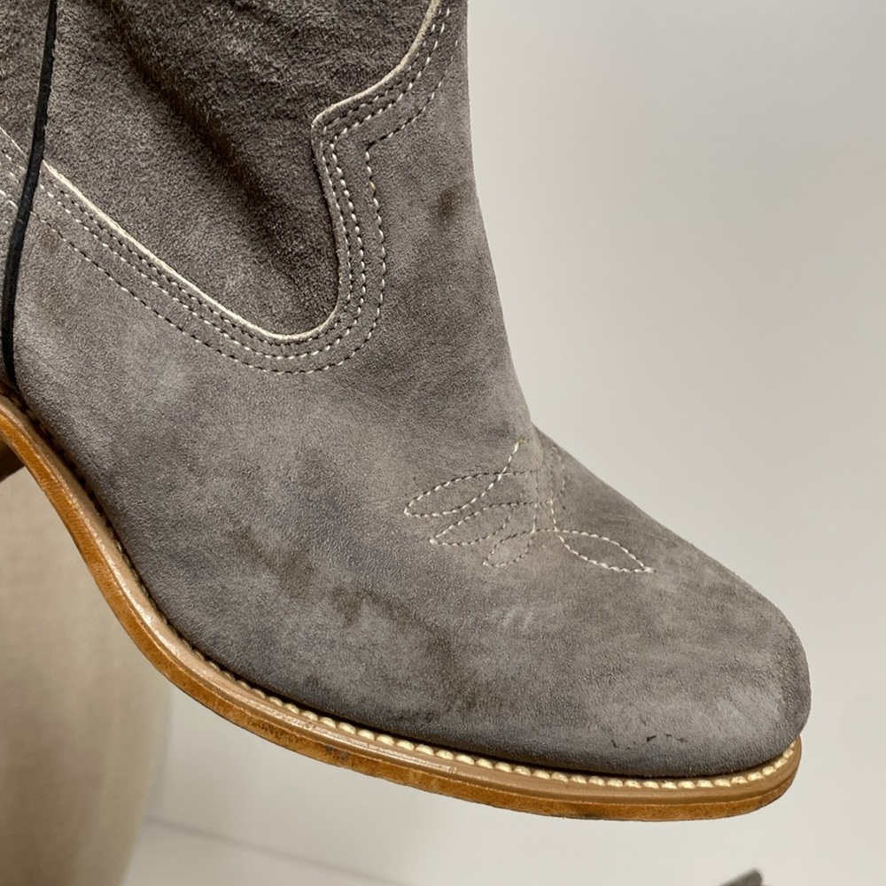 Wolverine Vintage Suede Flower Detail Vintage Cowboy Boots 1970’s - Picture 9 of 17
